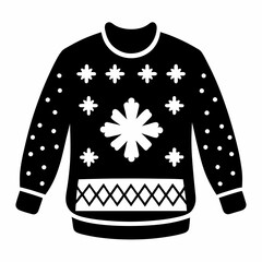 Christmas Sweater silhouette vector, Christmas ugly sweater Clipart

