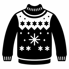 Christmas Sweater silhouette vector, Christmas ugly sweater Clipart

