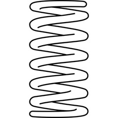 Spiral compression spring, isolated on white background.  Vector outline icon.