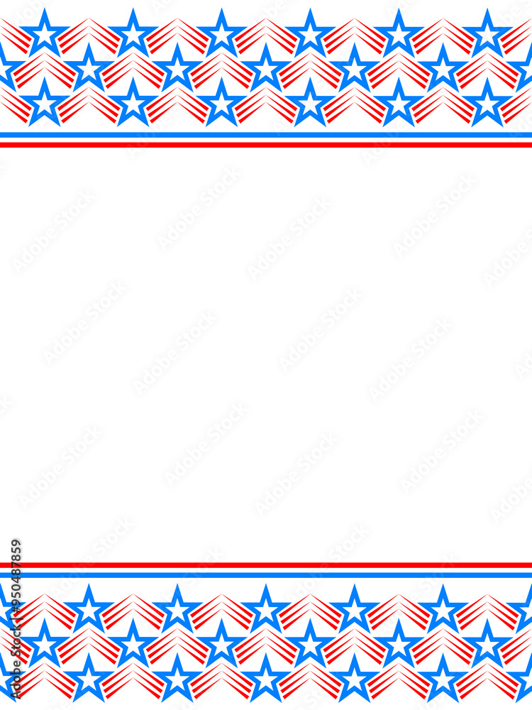 Wall mural american flag symbols decorative frame with empty space for text vector design template