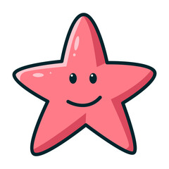 Pink starfish vector illustration