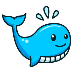 Cute cartoon whale fish