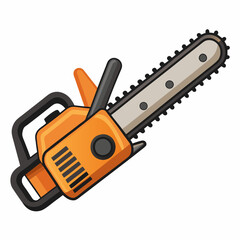 chainsaw vector on white background