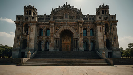 Obraz premium Grand throne-like architecture for worship, showcasing impressive design and reverence