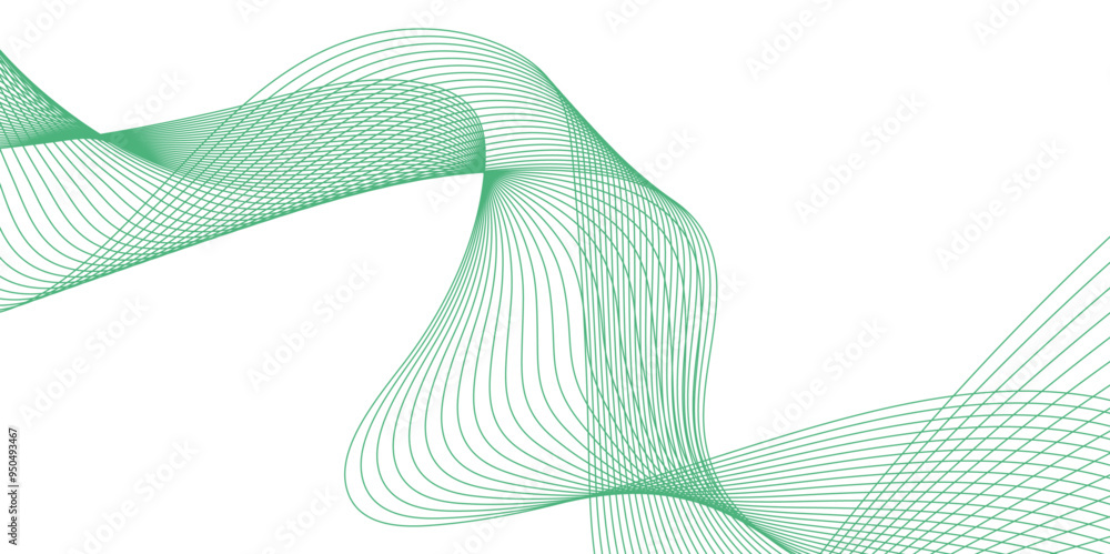 Aufkleber abstract colorful green lines on a white background. futuristic colorful blend wave lines on transpa