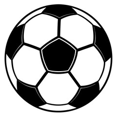 Fototapeta premium A soccer ball silhouette isolated on a white background 