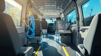 Spacious and Modern Interior of a Passenger Van