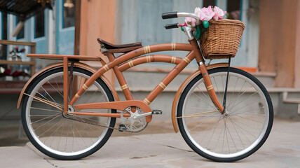 Fototapeta premium Professionally crafted 3D wooden model of Bicycle. 