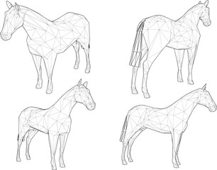 Vector sketch illustration of horse animal design 