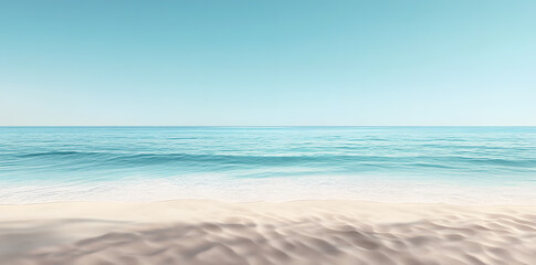 Fototapeta premium View of sand beach and blue sea summer background