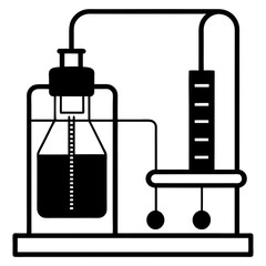 Electrophoresis Equipment silhouette vector art illustration
