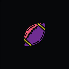 Original vector illustration. A contour icon. An American football ball.