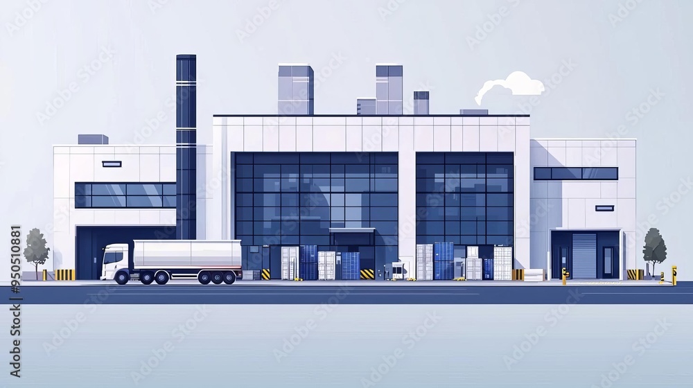 Poster a high-tech logistics center with real-time data on freight distribution, machinery performance, and