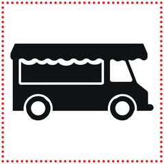 Sleek Food Truck Silhouette for Urban Dining and Culinary Graphics