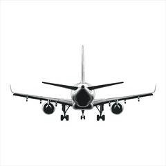 Black Silhouette Vector  airplane on the ground