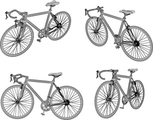 Vector sketch illustration of a racing bicycle design for racing athletes