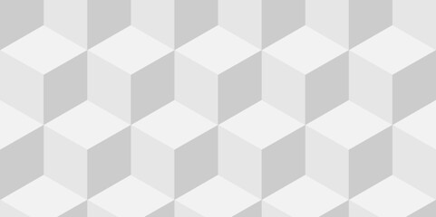 Minimal vector cube triangle geometric tile mosaic wall grid retro digital hexagon technology wallpaper background. white and gray block cube structure backdrop square triangle texture vintage design.