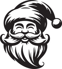 Merry Christmas with Santa silhouette vector design.