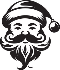 Merry Christmas with Santa silhouette vector design.