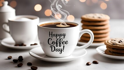 Obraz premium Modern photography of International Coffee Day