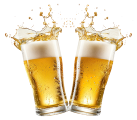 PNG Refreshing beer splash celebration