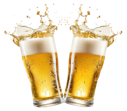 PNG Refreshing beer splash celebration