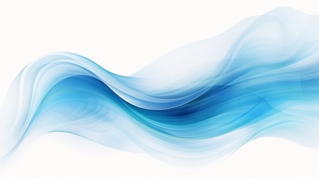 Chill blue air currents. Abstract light breeze effect, wind, and streams of fresh airflow. Design element on a white background.
