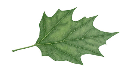Fototapeta premium Green Leaf with Veins Isolated 