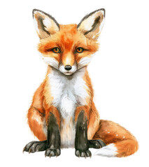 Obraz premium PNG Charming fox watercolor illustration