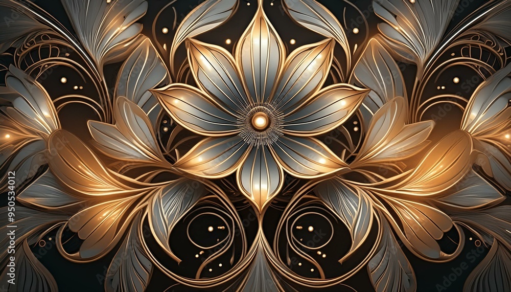 Canvas Prints background with gold ornament