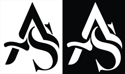 AS or SA Creative Modern Letters Logo Design Element