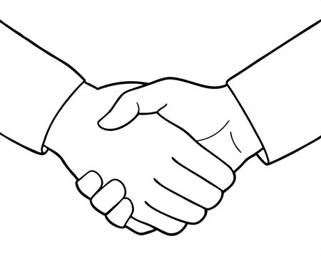 recommend clip art: Handshake silhouette vector icon liner illustration, shaking hand logo design graphics on white background