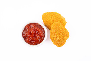 Chicken nuggets on white background