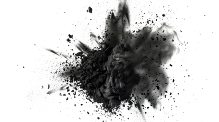 Black chalk powder explosion, dynamic abstract background