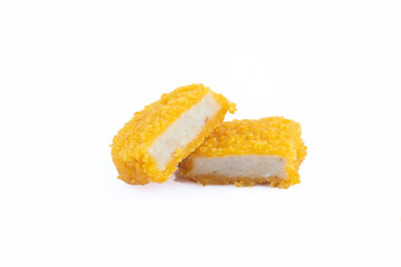 Chicken nuggets on white background