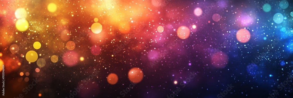Poster a vibrant and colorful background with sparkling lights, perfect for creating an enchanting atmosphe
