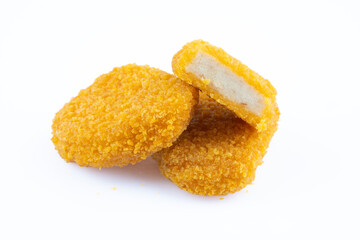 Chicken nuggets on white background