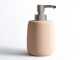 Obraz premium Minimalist single vector of a pastel tan soap dispenser on white.