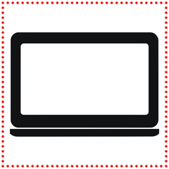 Simple Laptop Silhouette Vector Icon for Technology and Digital Projects