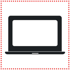 Vector Laptop Silhouette Icon for Mobile and Digital Applications