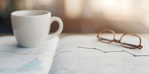 Street Map on Table with Handwritten Note, Travel Planning and Navigation Concept