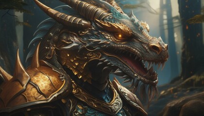 Obraz premium dragon head on black