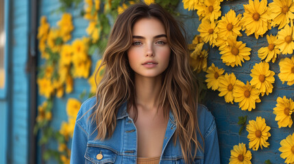 Naklejka premium Lively 20-year-old exploring urban streets, bright murals, skateboarding, city vibes, joyful moments.