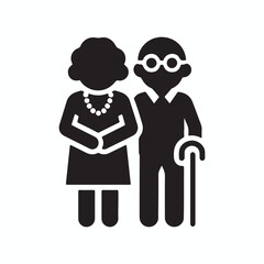 Grandparents Silhouette Icons – Ideal for Family and Community Projects.