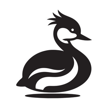 recommend clip art: White Tufted Grebe Silhouette Vector Illustration - High-Quality Download