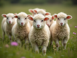 Niedliche Lämmer auf der Weide