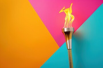 Torch on Colorful Background. Graphic Re