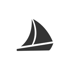 Sailing Boat Icon Vector. Sailboat Icon.  Glyph Icon.