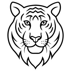 Stylized Tiger line art Vector Design