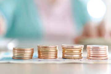 Financial Transaction for Pensioners, Money Transfer and Retirement Planning Concept